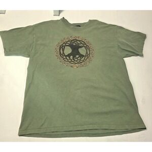 Keltic Designs Jen Delyth Shirt Mens XL Vintage 1990 Olive Green Tree Of Life‎